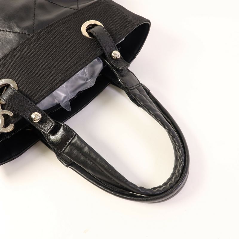 CHANEL 塗層帆布Shoulder Tote銀扣肩背袋/手挽袋-4