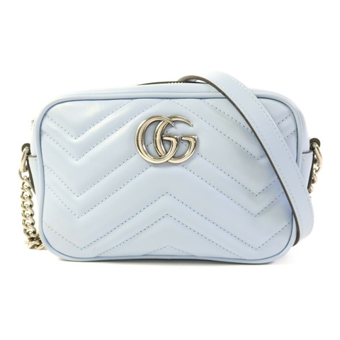 GUCCI 牛皮皮革GG Marmorrt銀扣肩背袋
