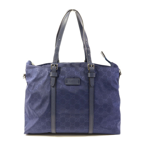 GUCCI 尼龍Tote Bag銀扣手挽袋