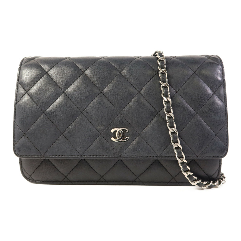 CHANEL 皮革WOC Wallet On Chain銀扣鏈帶肩背袋-0