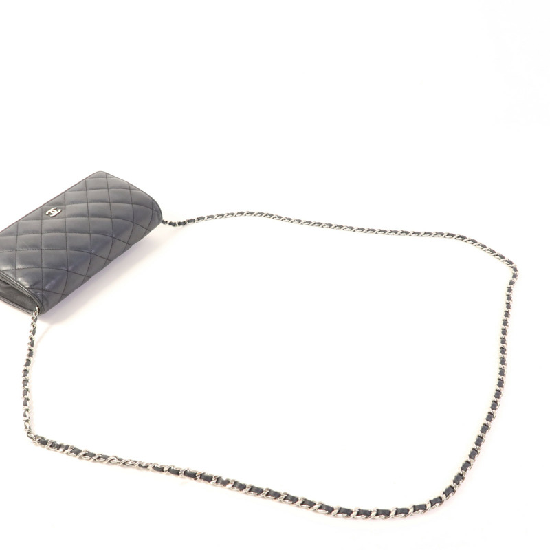 CHANEL 皮革WOC Wallet On Chain銀扣鏈帶肩背袋-4