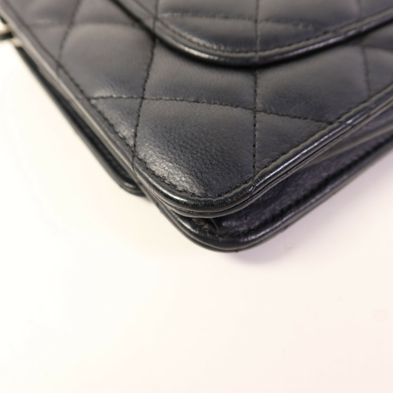 CHANEL 皮革WOC Wallet On Chain銀扣鏈帶肩背袋-14