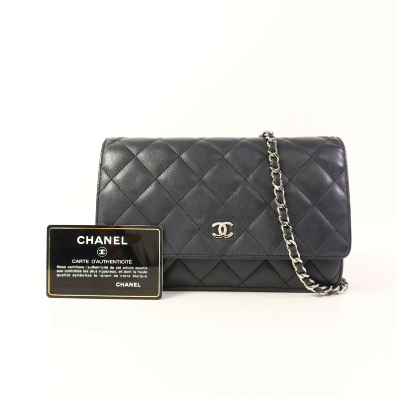 CHANEL 皮革WOC Wallet On Chain銀扣鏈帶肩背袋-15