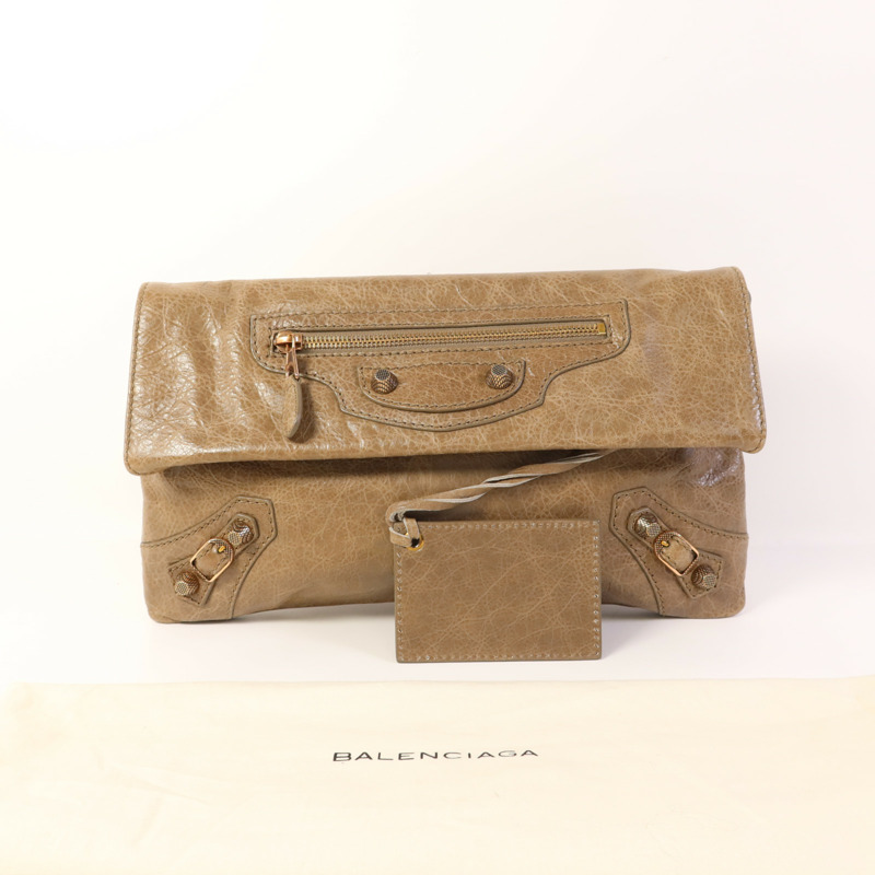 BALENCIAGA 羊皮皮革Clutch金扣手拿包-14