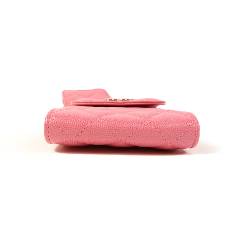 CHANEL 牛皮皮革Phone Holder金扣鏈帶肩背袋-3