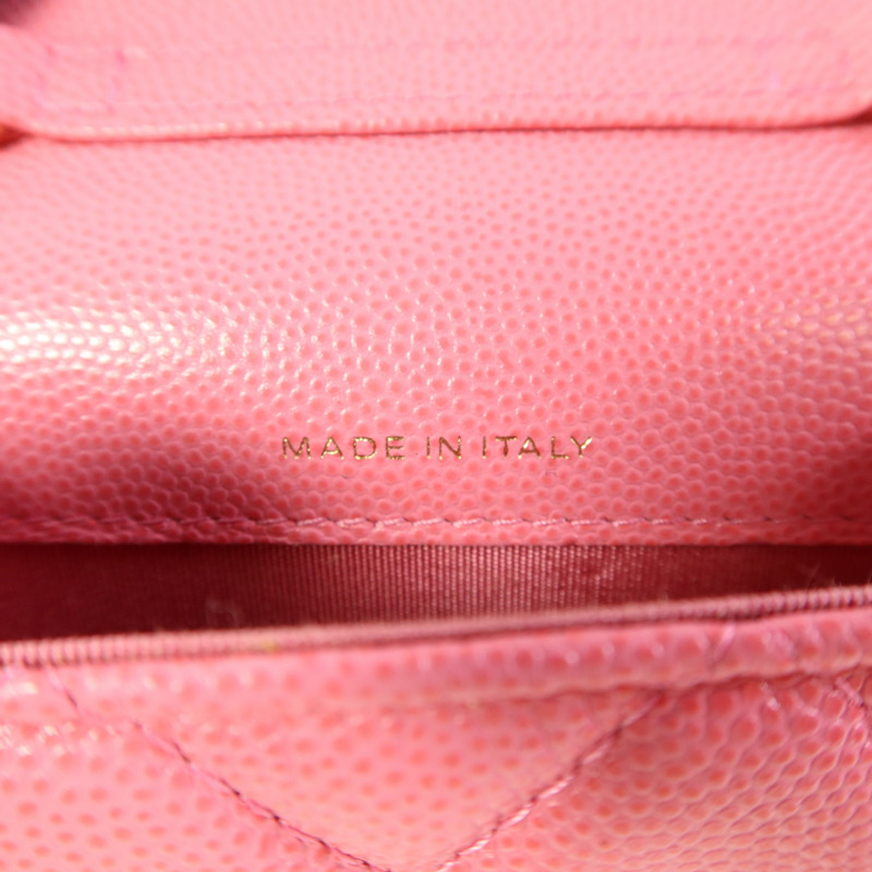CHANEL 牛皮皮革Phone Holder金扣鏈帶肩背袋-7