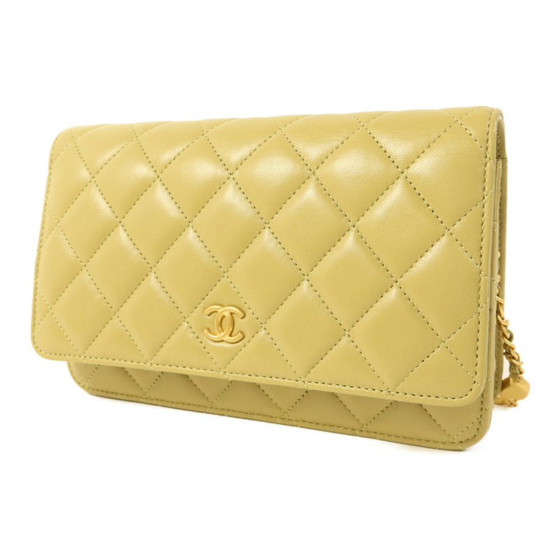 CHANEL 羊皮皮革Wallet On Chain WOC金扣鏈帶肩背袋-2
