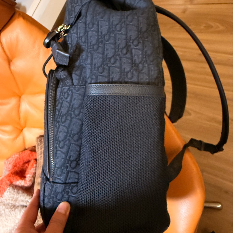 Dior老花(黑)後背包-4