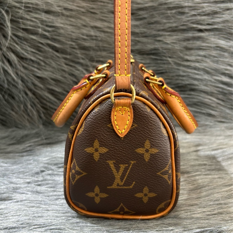 LV M61252 NANO SPEEDY 原花老花字紋迷你 手提包肩背包斜背包波士頓包 M81085可參考 斷貨款-5
