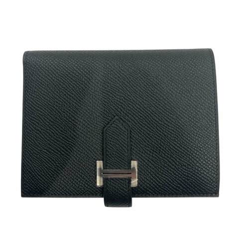 HERMES 愛馬仕 BEARN EPSOM 短夾 黑 B刻印