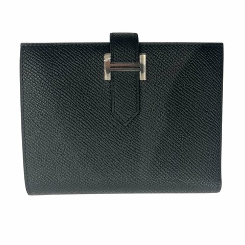 HERMES 愛馬仕 BEARN EPSOM 短夾 黑 B刻印