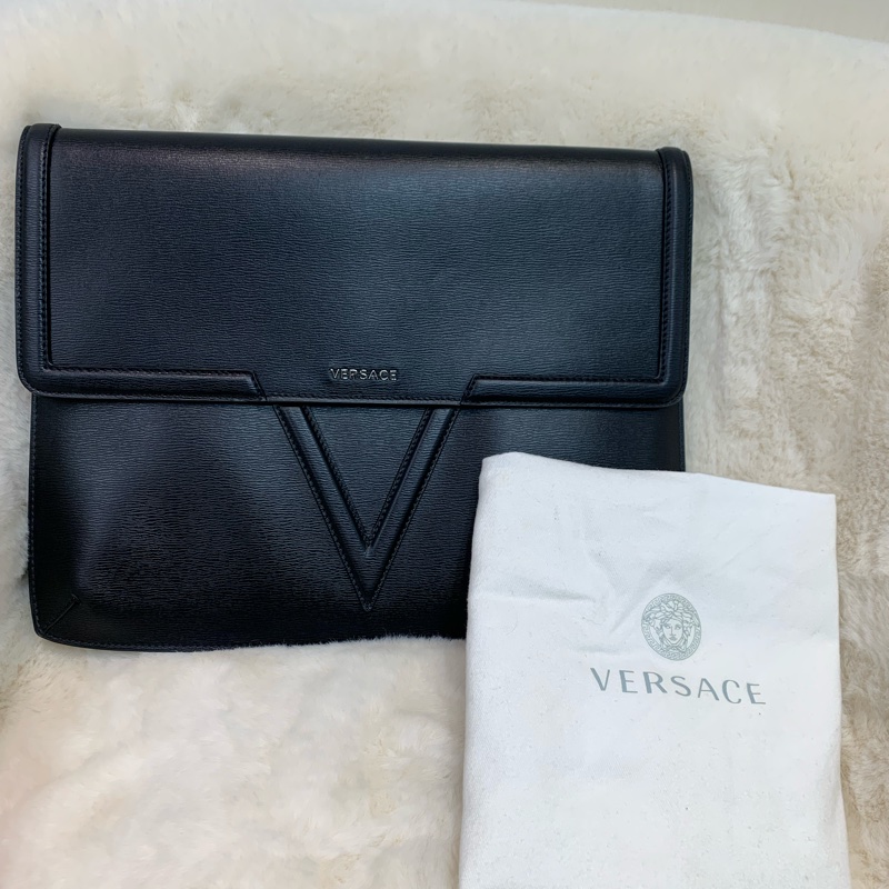 Versace 范思哲黑色牛皮手包 XA531-12