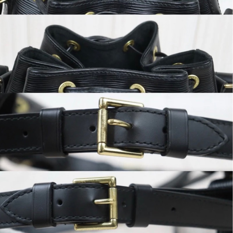 「JL精品代購」9新 LV 黑色水波紋 水桶包-10