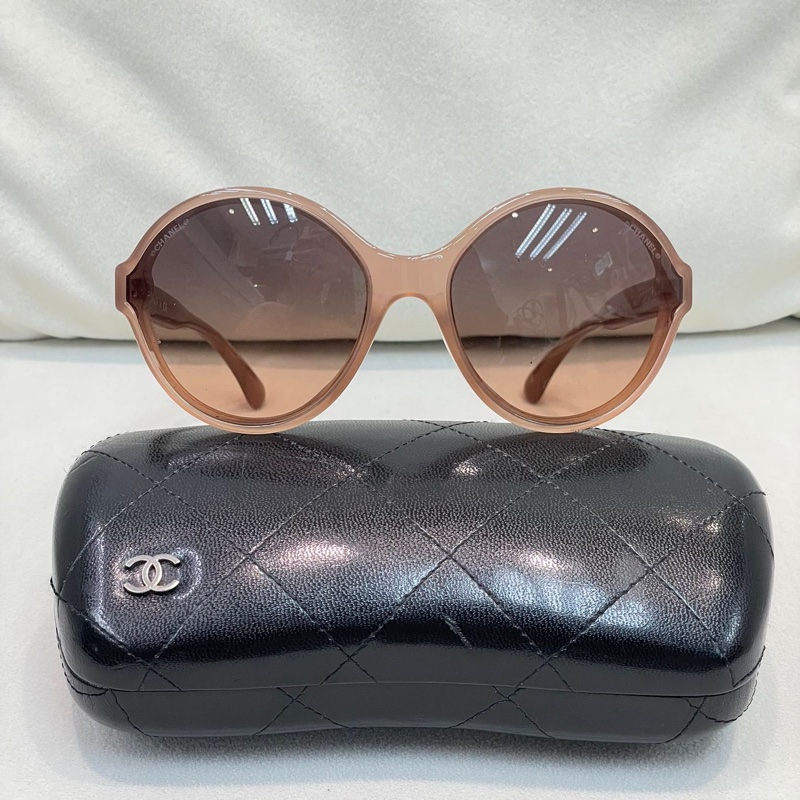 Chanel 香奈兒棕色圓形太陽眼鏡 XB524-0