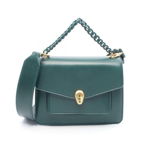 BVLGARI Serpenti Forever 鏈條單肩包 手提包 皮革 綠色 二手 女士包