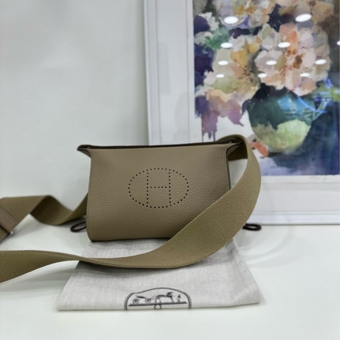 Hermes 愛馬仕Videpoches鼠尾草綠 銀扣 B刻