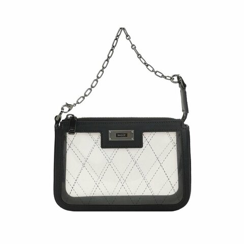 Bally 牛皮 拼色 菱格 字母 Logo 手提包