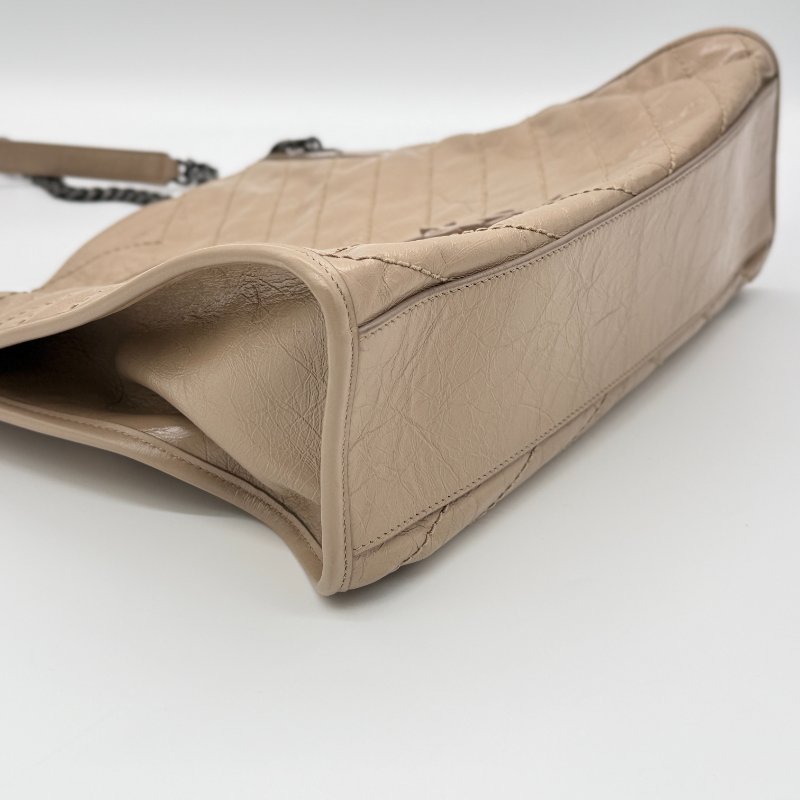 SAINT LARUENT NIKI 奶茶色 牛皮 山形紋 購物袋 電腦包 單肩包-4