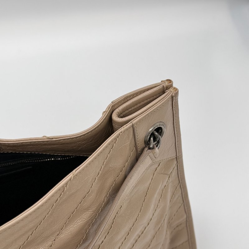 SAINT LARUENT NIKI 奶茶色 牛皮 山形紋 購物袋 電腦包 單肩包-8