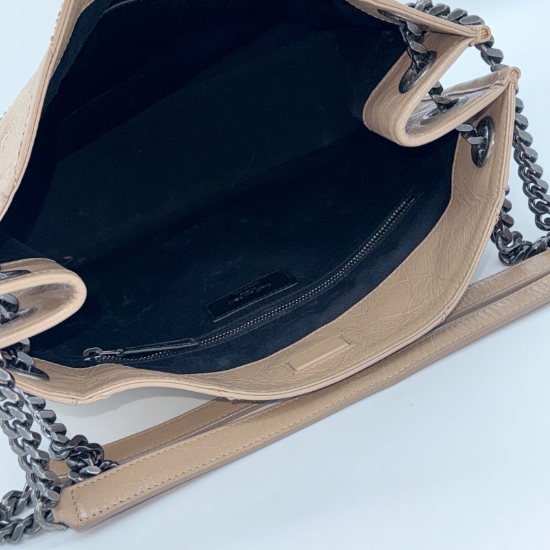 SAINT LARUENT NIKI 奶茶色 牛皮 山形紋 購物袋 電腦包 單肩包-12