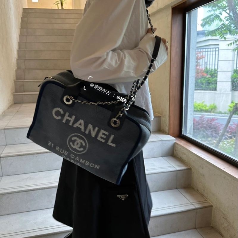 莉亞精品♡ chanel 沙灘包 二手美包-2