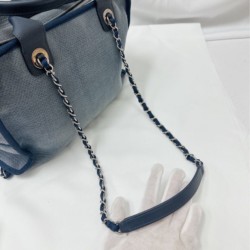 莉亞精品♡ chanel 沙灘包 二手美包-12