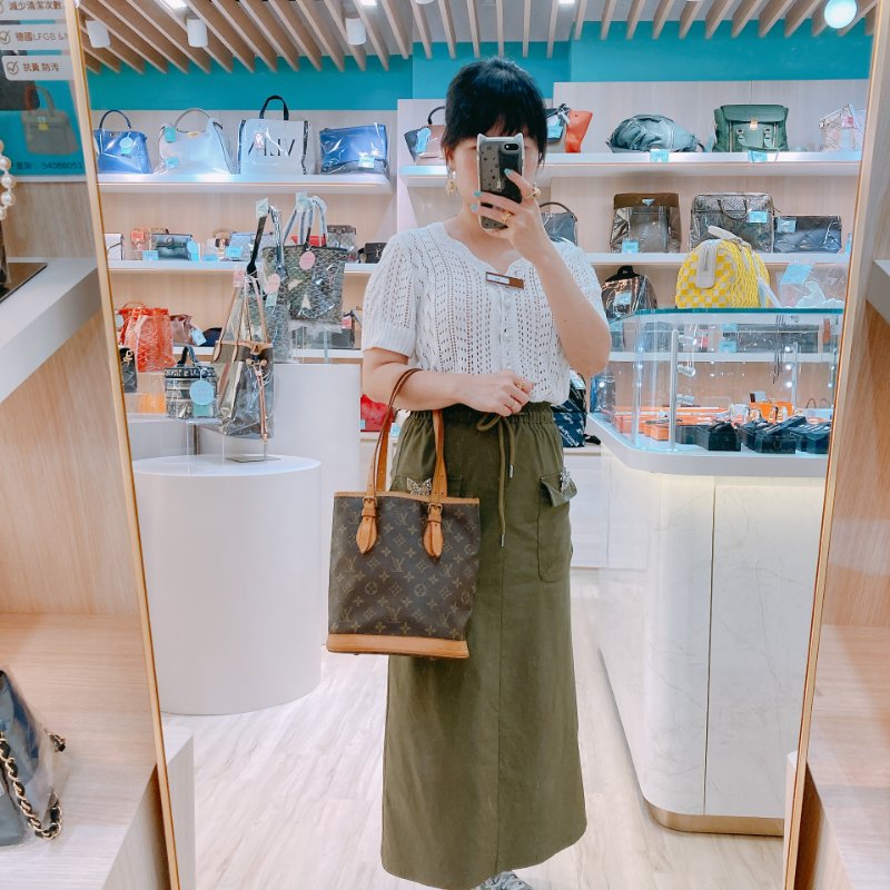 MS0307 路易威登 中古 水桶 老花 帆布Louis Vuitton M42238 Petit Bucket Monogram Canvas x GHW-21