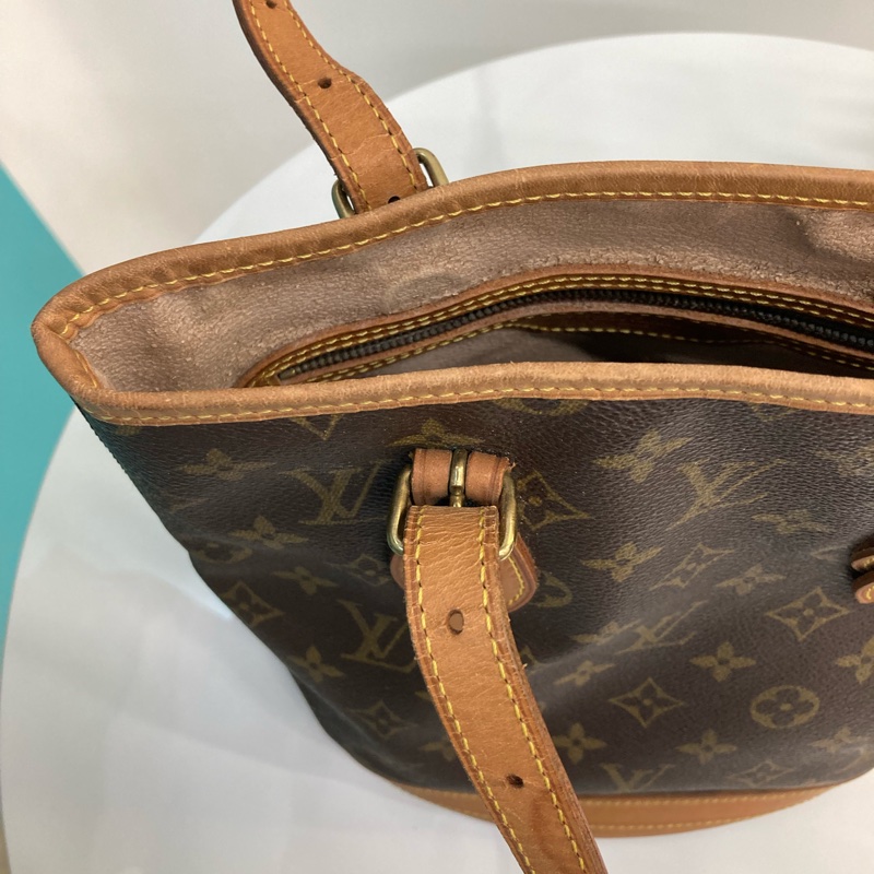 MS0307 路易威登 中古 水桶 老花 帆布Louis Vuitton M42238 Petit Bucket Monogram Canvas x GHW-28
