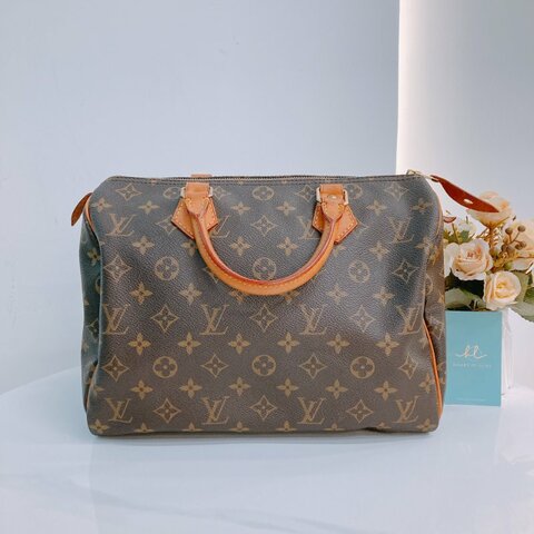 MS0306 路易威登 經典老花 枕頭 帆布 手提 Louis Vuitton Speedy 30 Handbag Monogram Canvas x GHW