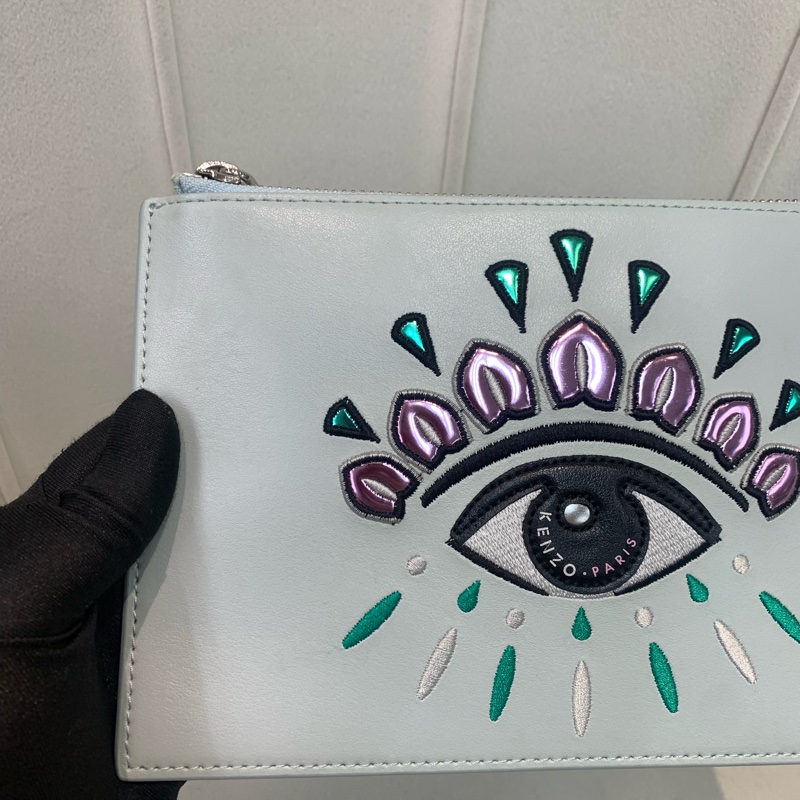 Kenzo 凱卓 粉藍色 眼睛手包XB463-8