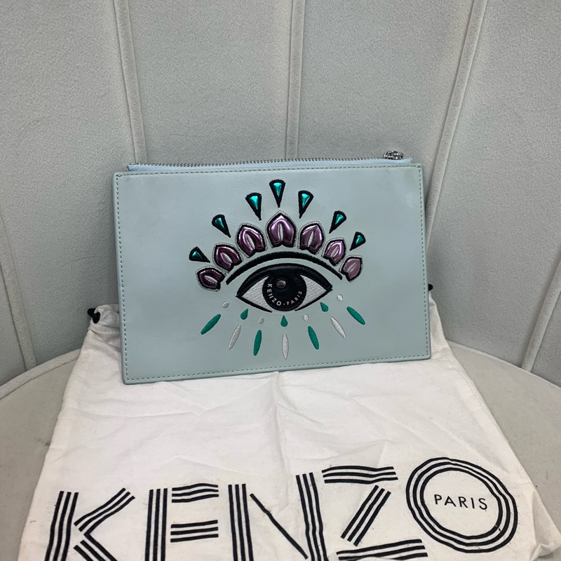Kenzo 凱卓 粉藍色 眼睛手包XB463-20