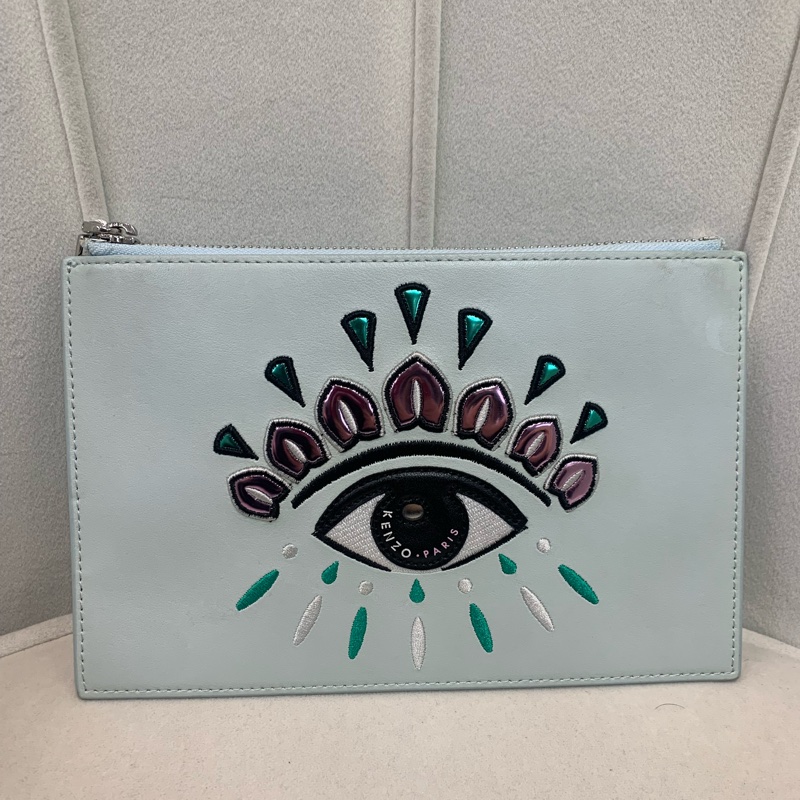 Kenzo 凱卓 粉藍色 眼睛手包XB463-21