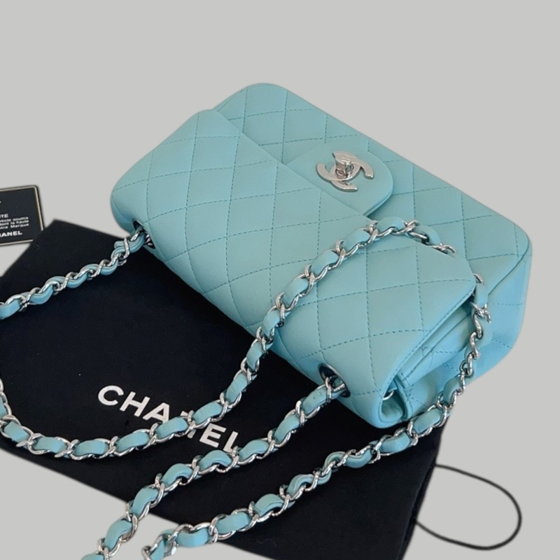 Chanel Lambskin 20cm 銀扣-4