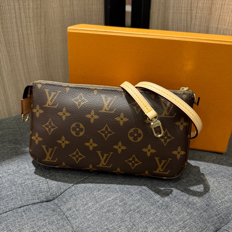 全新晶片款 LV M40712 老花原花大麻將包 腋下包 手提肩背包-1