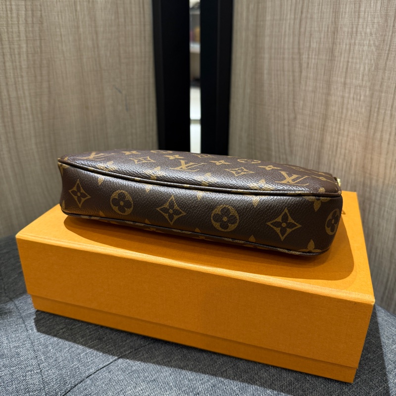 全新晶片款 LV M40712 老花原花大麻將包 腋下包 手提肩背包-3