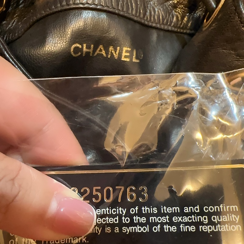 香奈兒 CHANEL vintage 雙C Logo 金球真皮鏈條水桶包 斜背包 子母包-12
