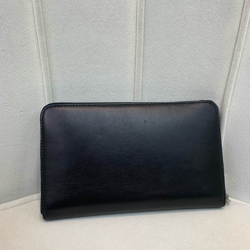 Dior 迪奧 黑色羊皮銀扣長夾X228-1