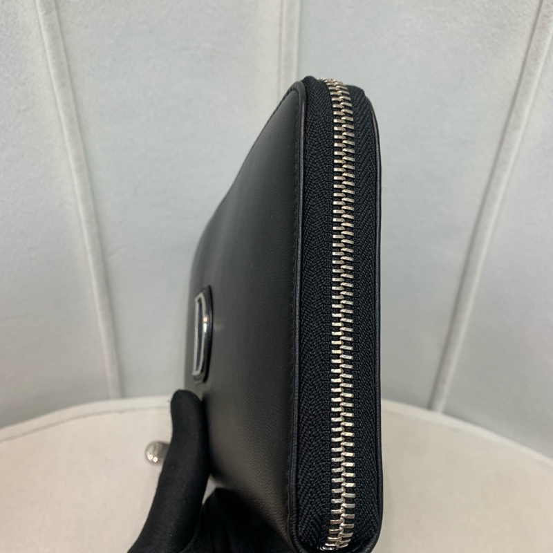 Dior 迪奧 黑色羊皮銀扣長夾X228-3