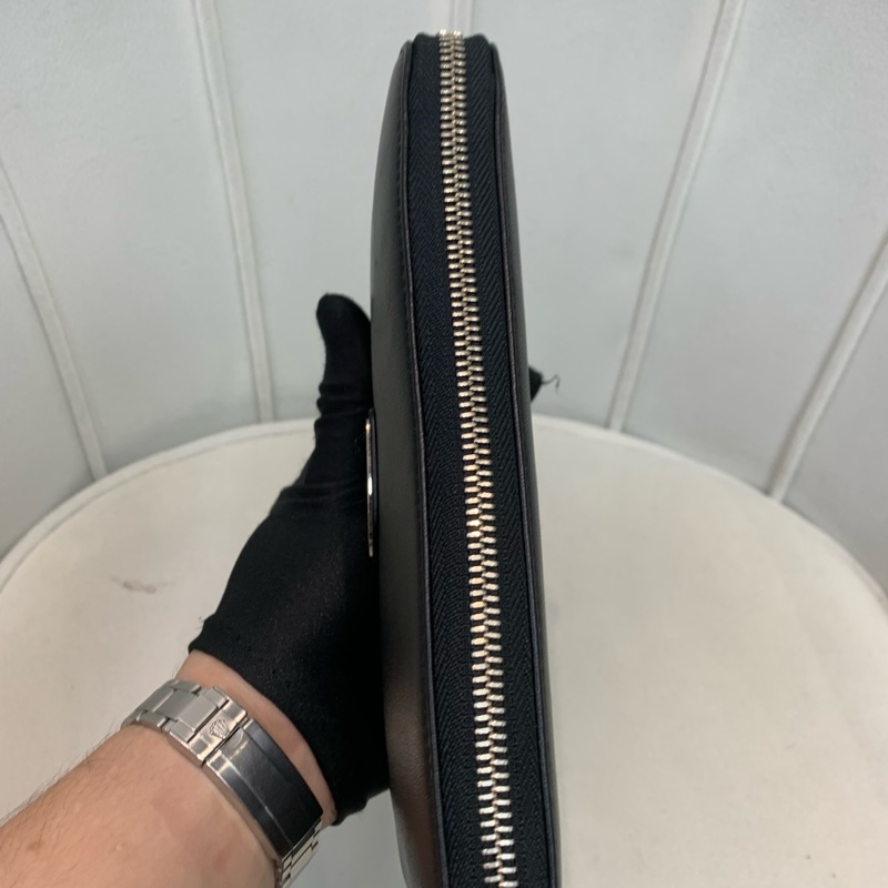 Dior 迪奧 黑色羊皮銀扣長夾X228-5