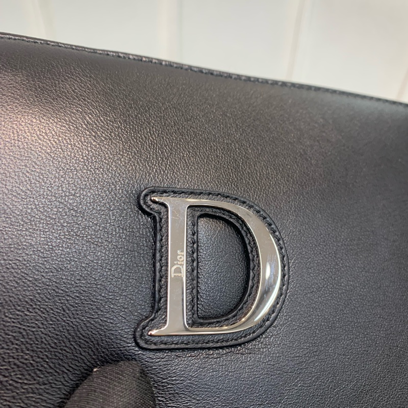 Dior 迪奧 黑色羊皮銀扣長夾X228-6