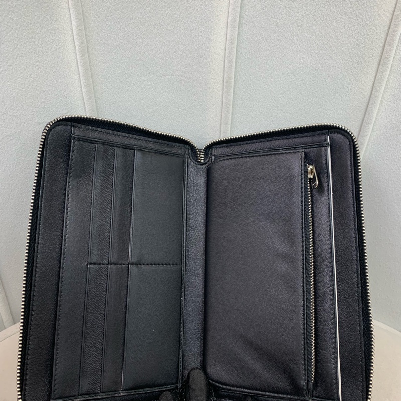 Dior 迪奧 黑色羊皮銀扣長夾X228-7