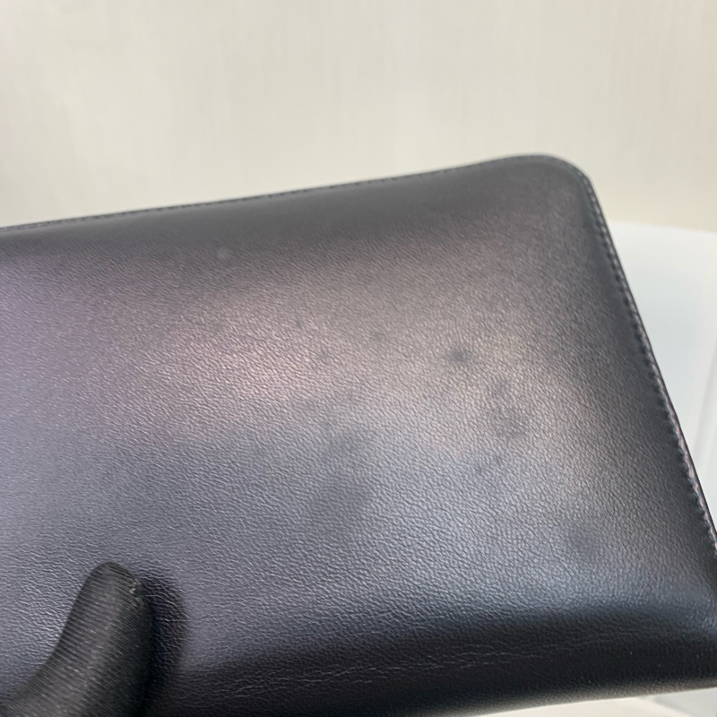 Dior 迪奧 黑色羊皮銀扣長夾X228-30
