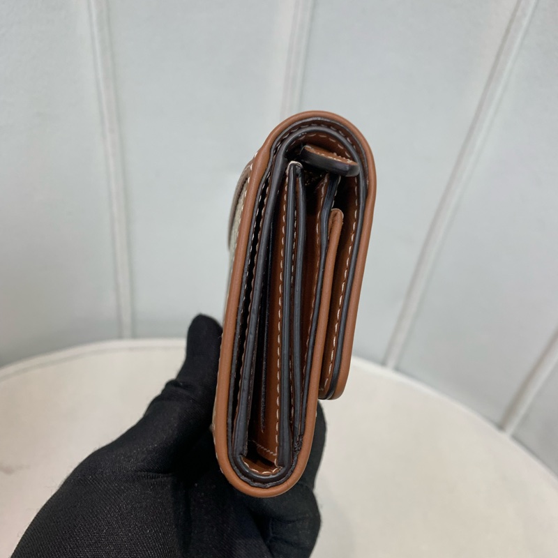 Burberry 巴寶莉米色格仔短夾 短錢包X557-35