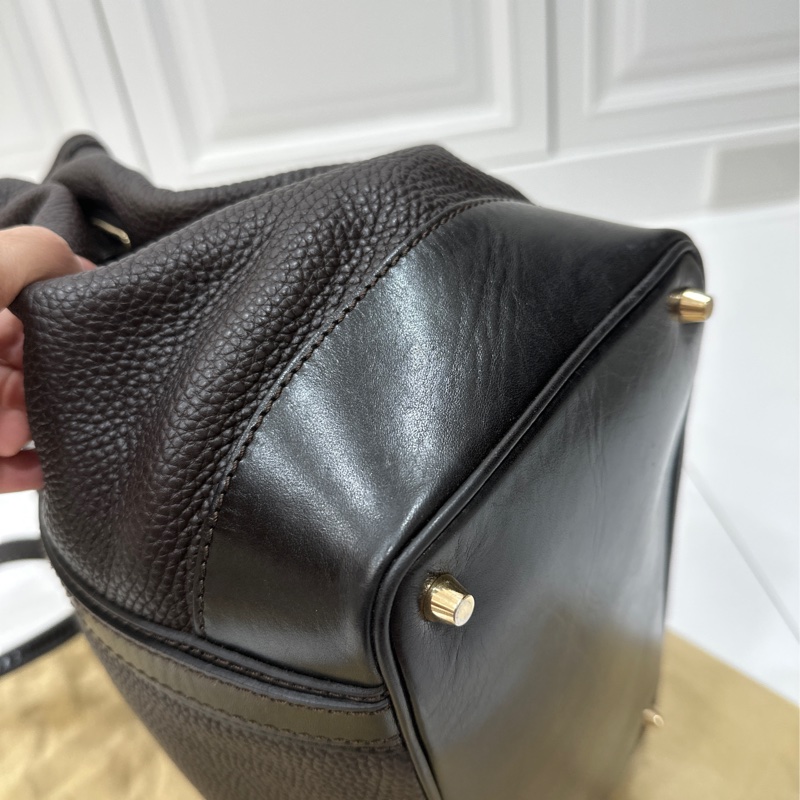 BURBERRY 咖啡 牛皮 鎖頭 手提包 肩背包 斜背包 側背包 公事包 文件包-15