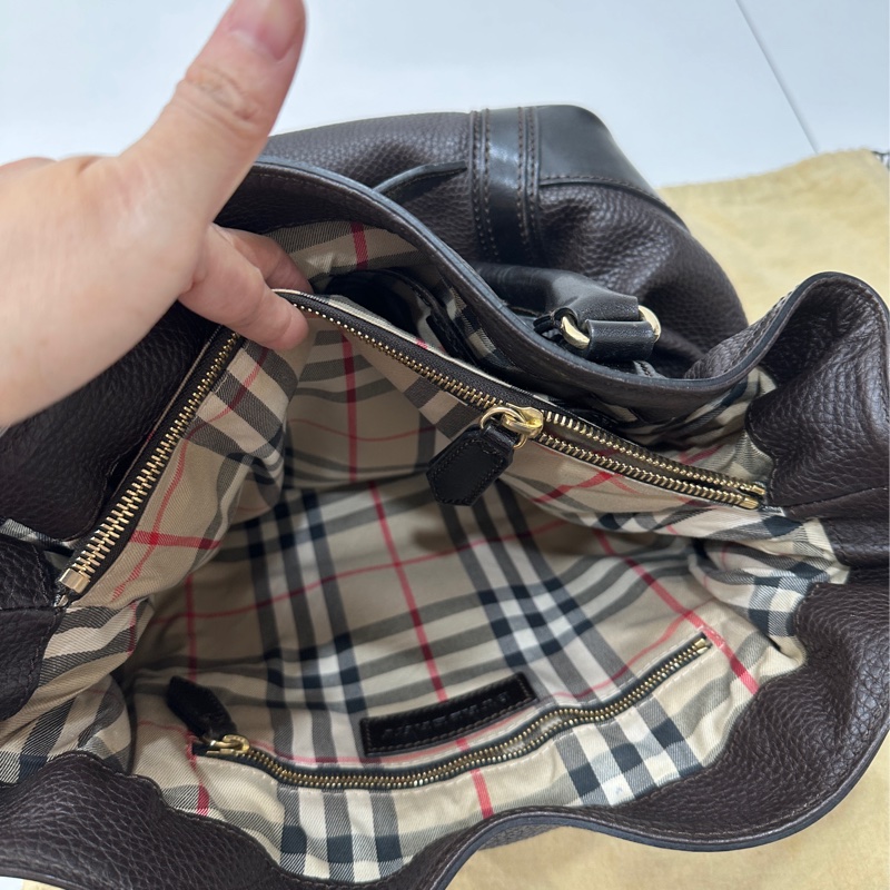 BURBERRY 咖啡 牛皮 鎖頭 手提包 肩背包 斜背包 側背包 公事包 文件包-27