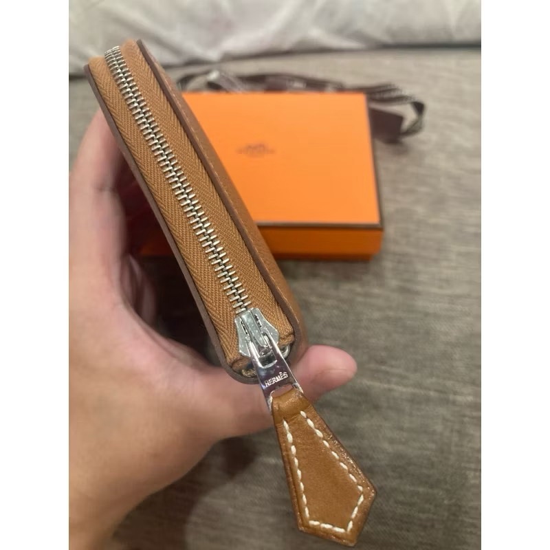 愛馬仕hermes 絲巾短夾 2024年6🈷️票 🇹🇼專櫃 gold金剛色❤️-1