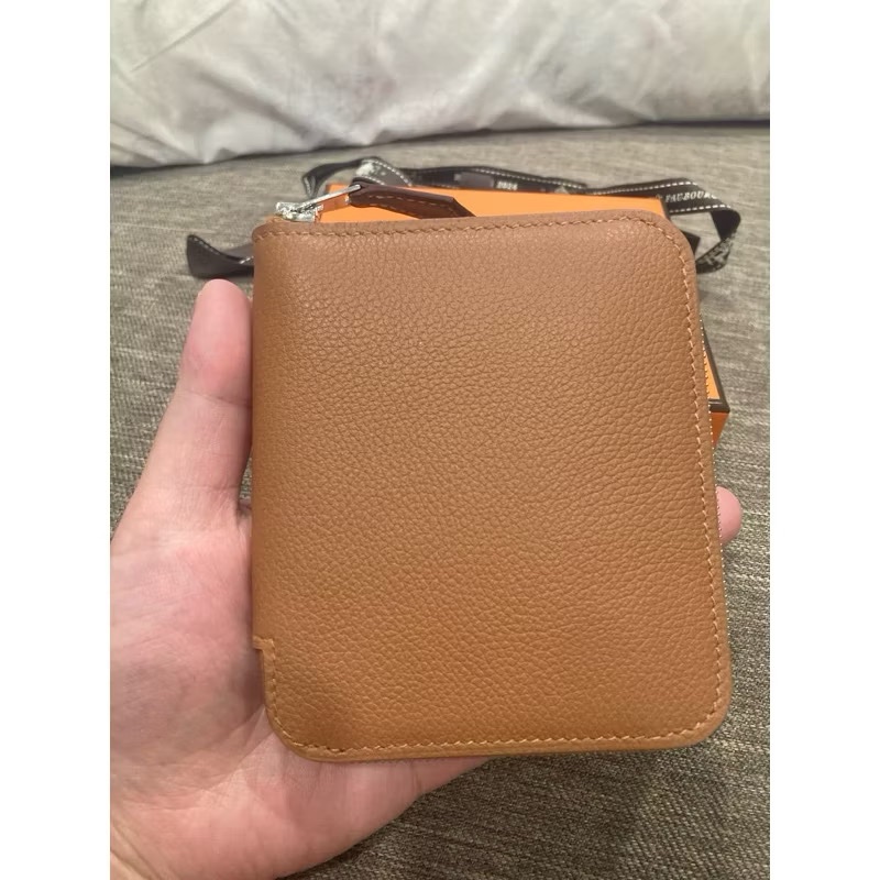 愛馬仕hermes 絲巾短夾 2024年6🈷️票 🇹🇼專櫃 gold金剛色❤️-5