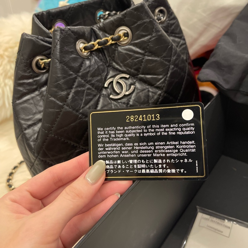 Chanel羊皮流浪後背包啊-12