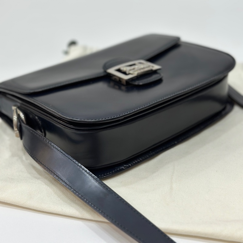 Celine Classic box 馬車扣 Vintage 深藍 豆腐包 斜背包 肩背包 側背包 手提包-10