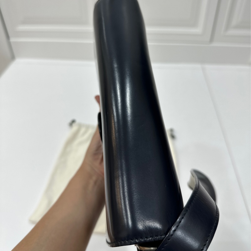 Celine Classic box 馬車扣 Vintage 深藍 豆腐包 斜背包 肩背包 側背包 手提包-14